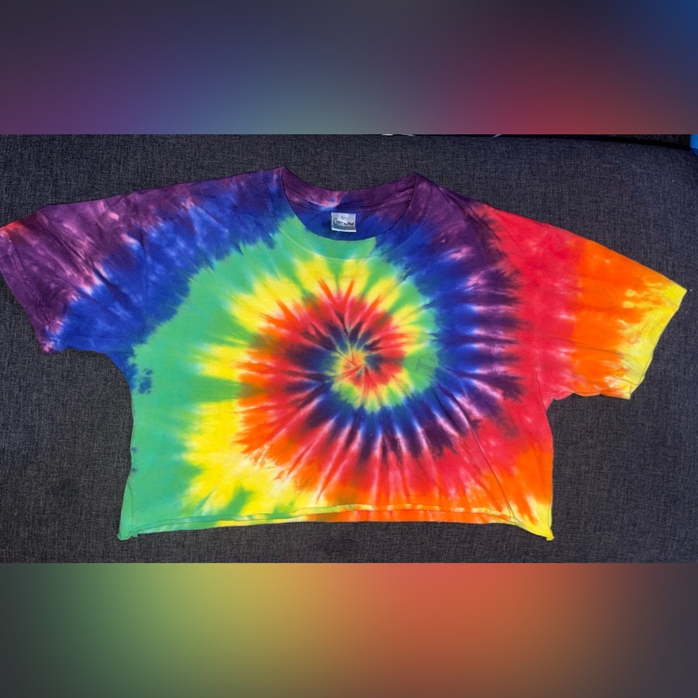 Tie dye cropped T-shirt